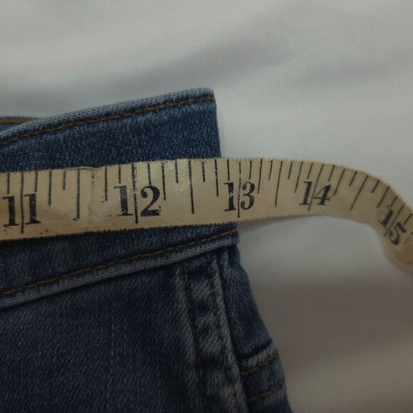 J.Crew Women's 24 Blue Denim Vintage Straight Button Fly Frayed Hem Ankle Jeans - Picture 8 of 10